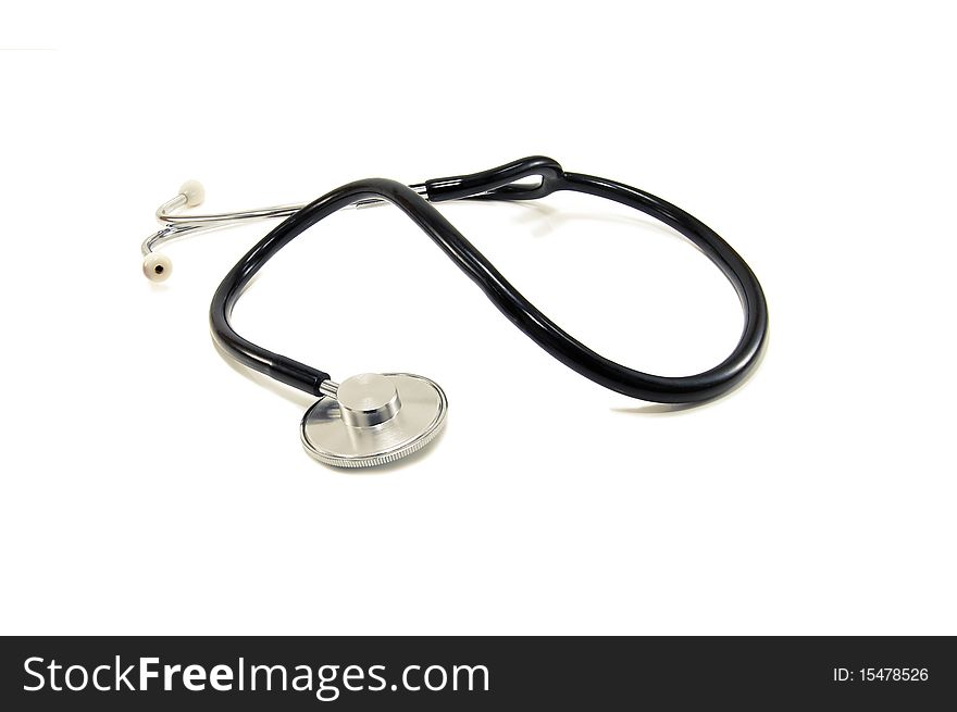 Medical stethoscope isolated on white