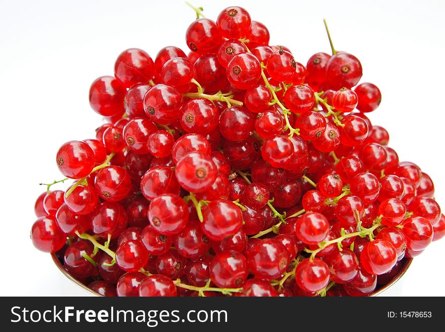 Fresh redcurrants redcurrants isolated on white background