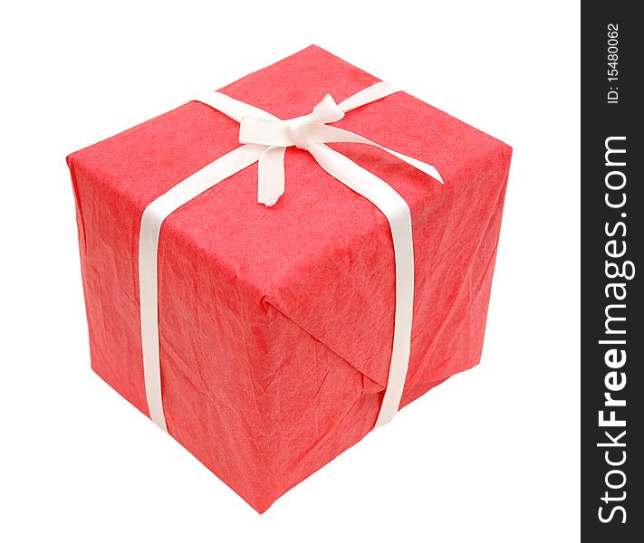 The single wrapping Christmas gift. The single wrapping Christmas gift