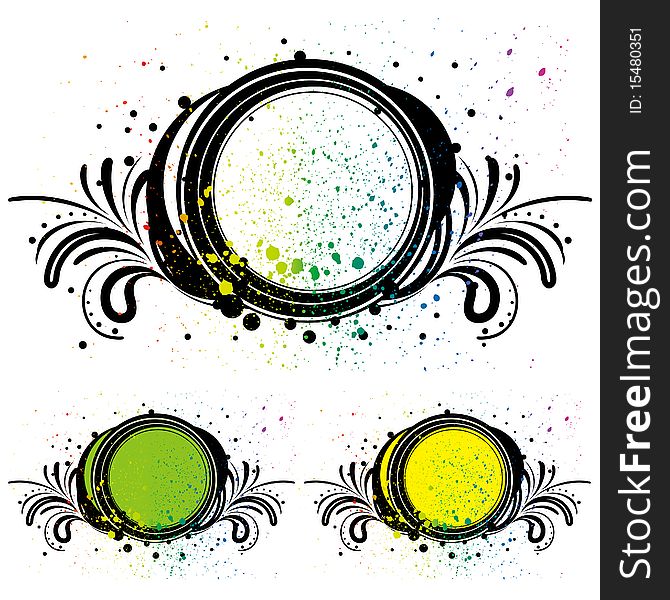 abstract design element and grunge ink. abstract design element and grunge ink