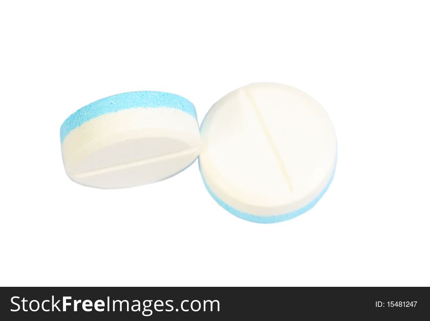 Pills on a white background.