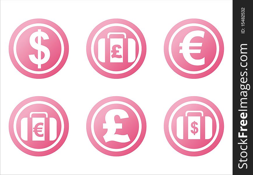 Set of 6 pink finance signs. Set of 6 pink finance signs