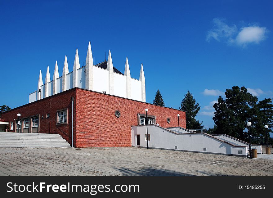 Building of crematorium near central graveyard in Brno