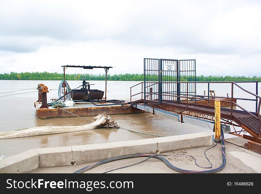 A fuel station for barges on the Mississippi River.