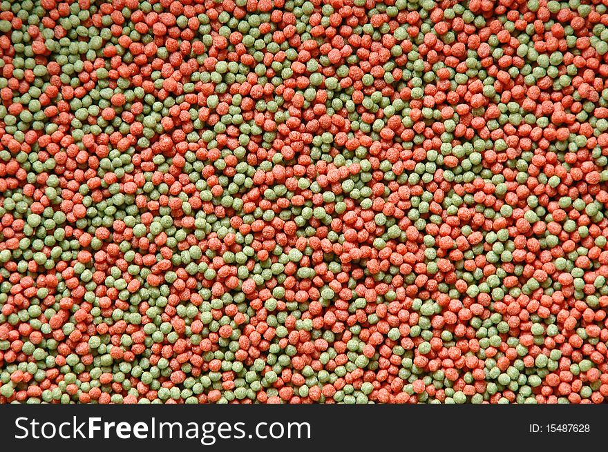 Texture of green and red fish food
