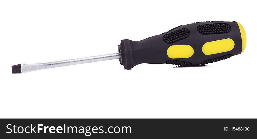 Isolated yellow and black screwdriver