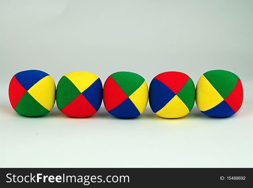 Colourfull  velour balls used for juggling