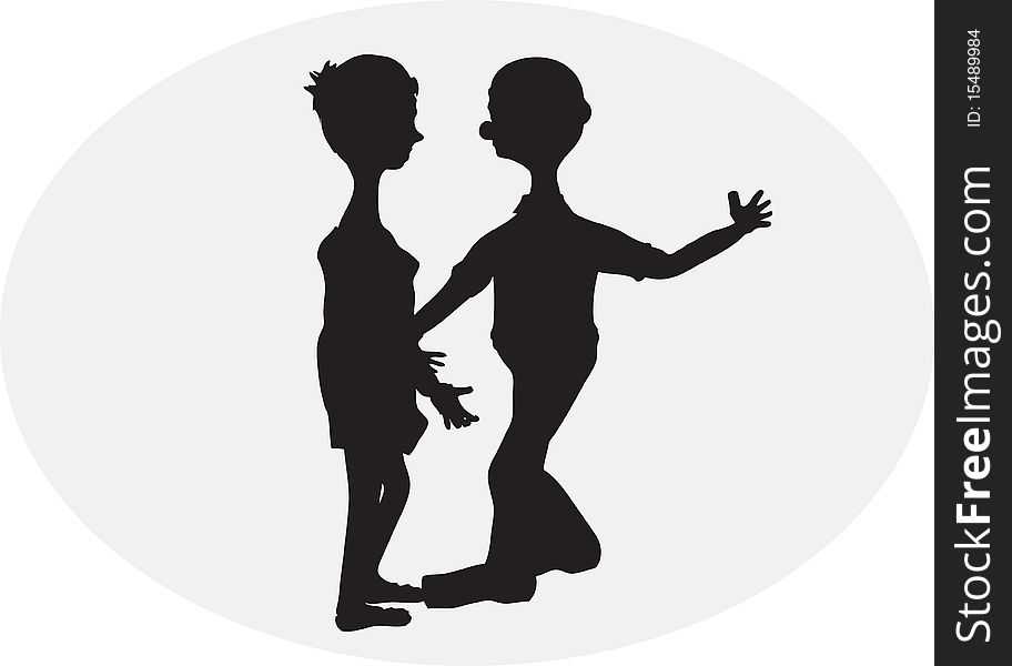 Girl And Boy Dancing Illustration