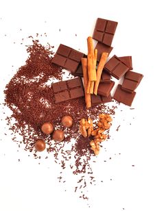 Chocolate And Cinnamon And Nuts Stock Images Chocolate And Cinnamon And Nuts Stock Images