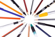 Pens And Pencils Royalty Free Stock Images Pens And Pencils Royalty Free Stock Images