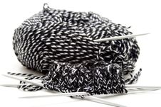 Wool With Knitting Needles Royalty Free Stock Photography Wool With Knitting Needles Royalty Free Stock Photography