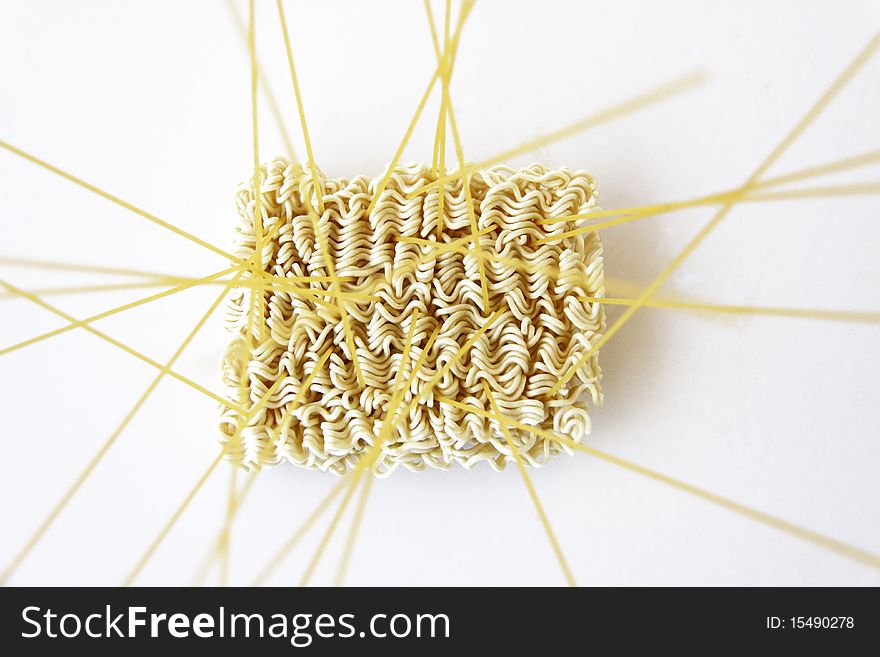 Noodles isolated on a white background