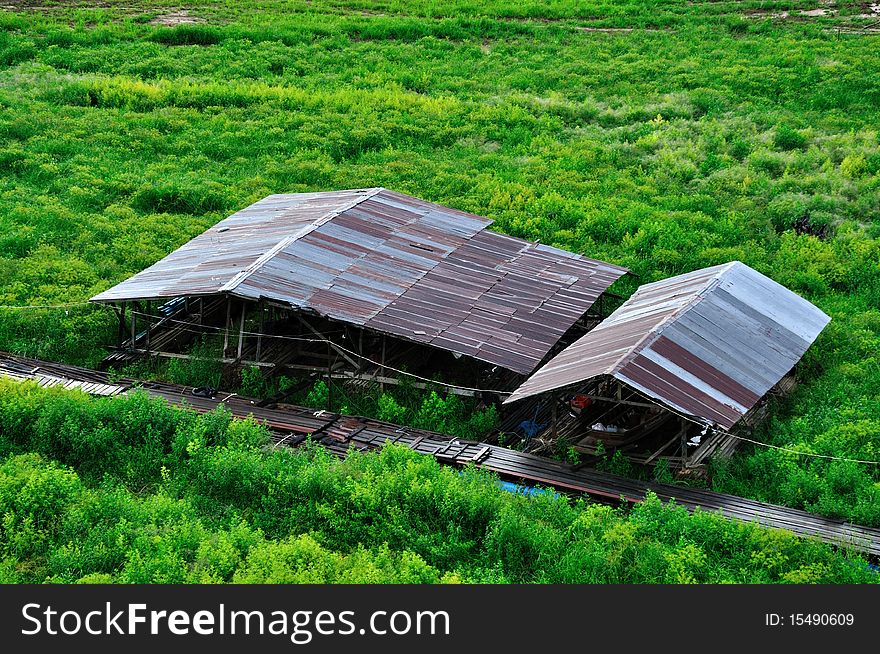 Old house in the field or meadows. Old house in the field or meadows