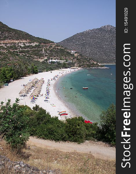 Beautiful Greek Beach with green water