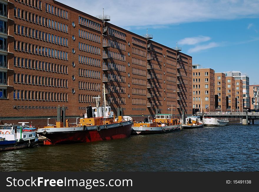 Old hafen city with several boats. Old hafen city with several boats.