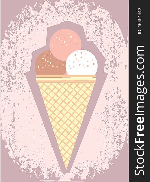 Ice cream .Vector grunge image