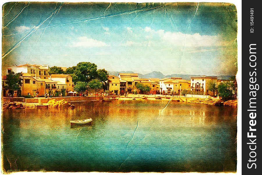 Italy bay - retro style picture. Italy bay - retro style picture