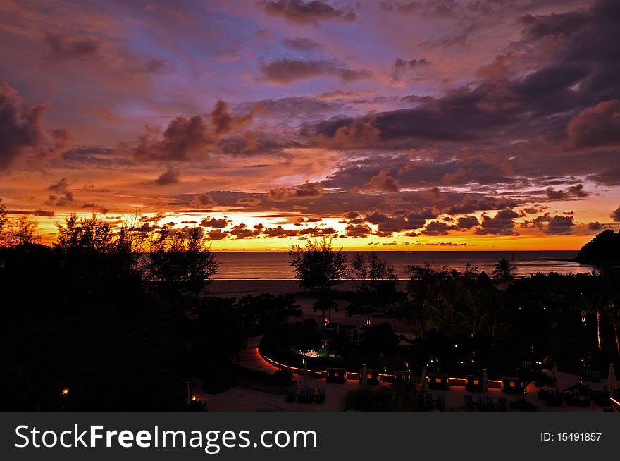Sea sunset in Malaysia, Borneo. Sea sunset in Malaysia, Borneo.