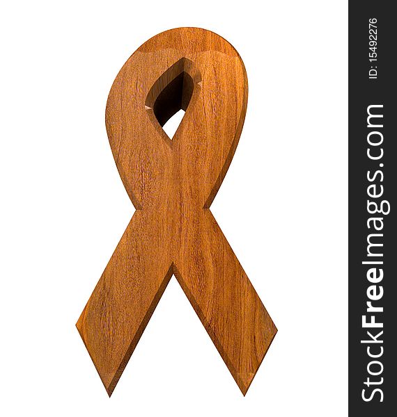 Aids hiv symbol in wood (3d made). Aids hiv symbol in wood (3d made)