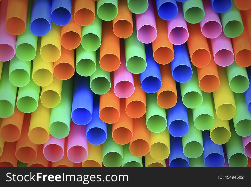 Abstract background from colorful plastic straws