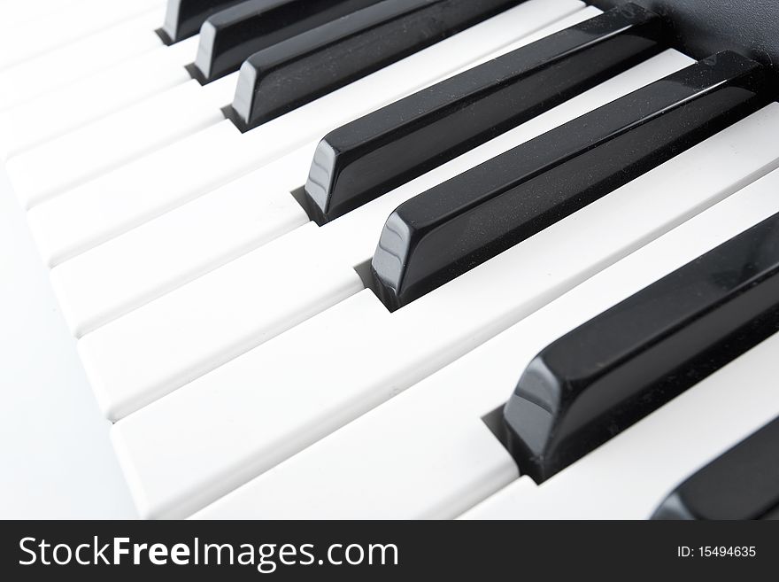 Close up shot of black & white piano keys. Close up shot of black & white piano keys