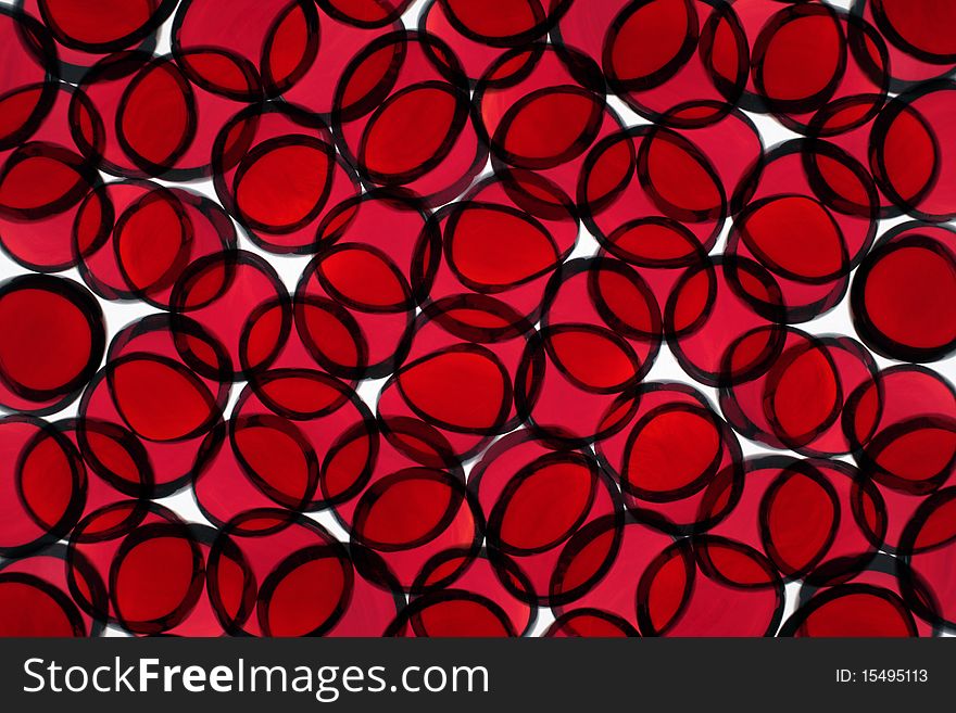 Abstract background consisting of red glass balls