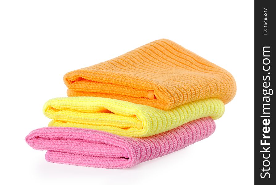 Rags for cleaning on a white background, towel. Rags for cleaning on a white background, towel