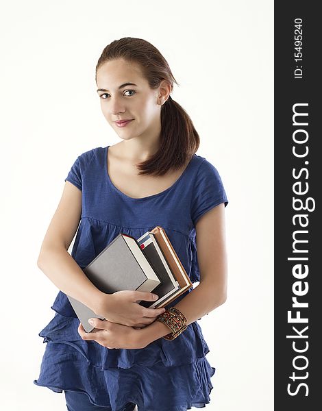 Teen Girl Holding Books