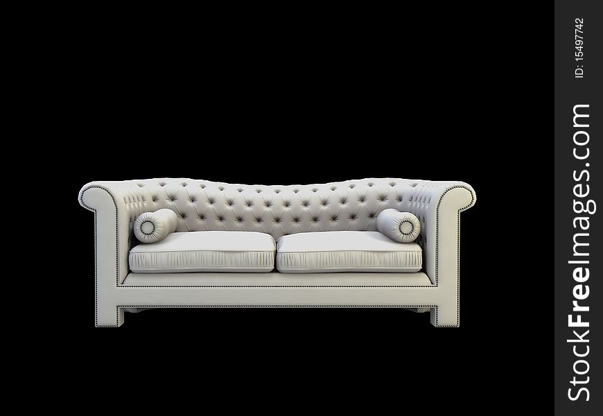 Gray classic 3d sofa on the white background. Gray classic 3d sofa on the white background