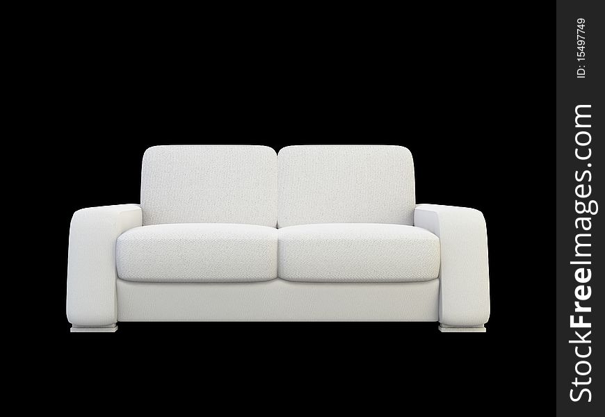 Gray 3d sofa on the black background