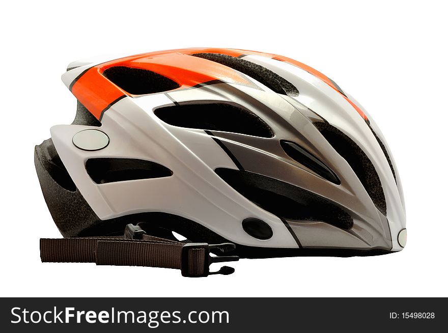 Cycling helmet for cross country riding isolated on white.
