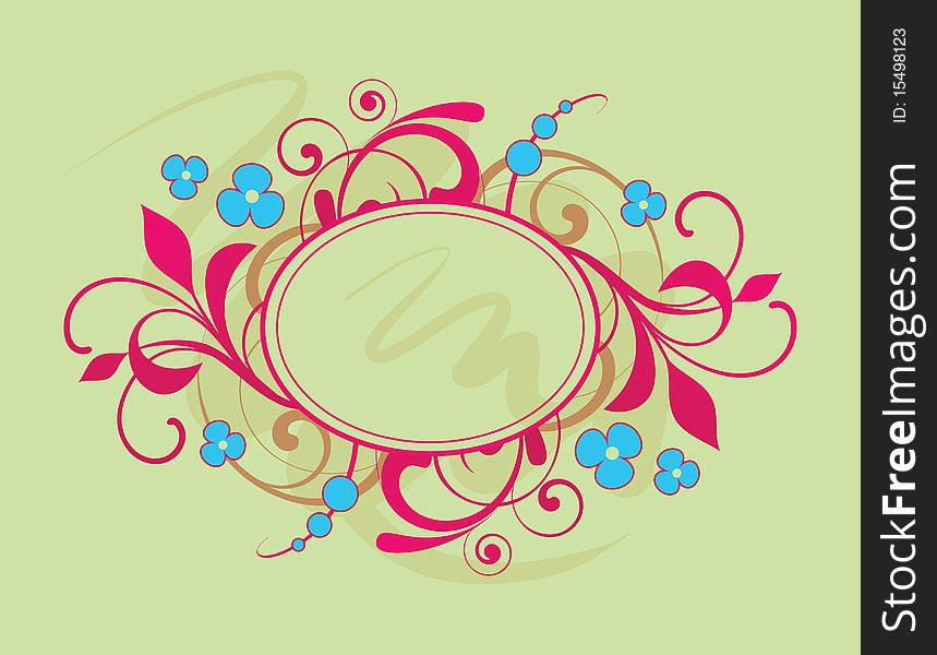 Banner with floral elements on a green background