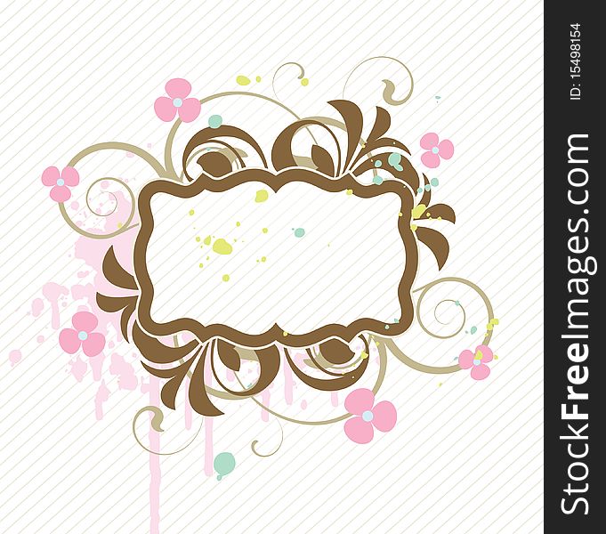 Banner with floral elements on a white background