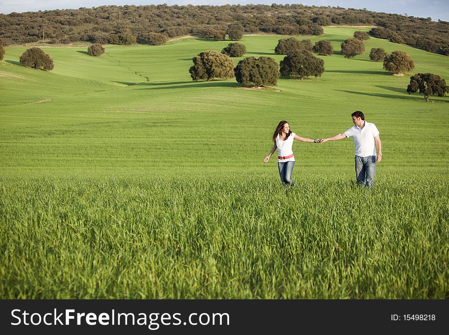Couple On Meadow