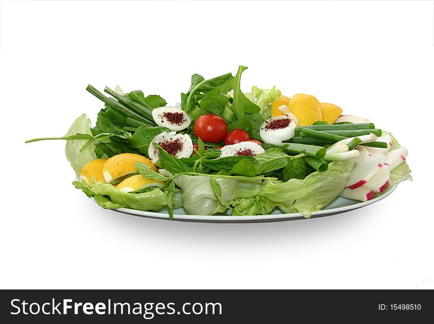 Lush healthy fresh salad on a plate