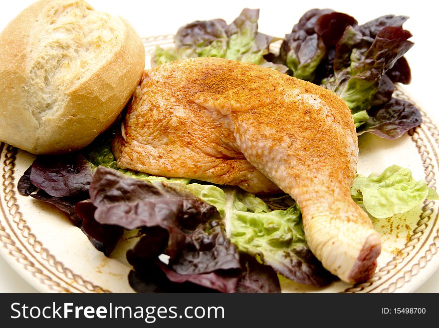 Raw chickens thighs seasoned with rolls. Raw chickens thighs seasoned with rolls