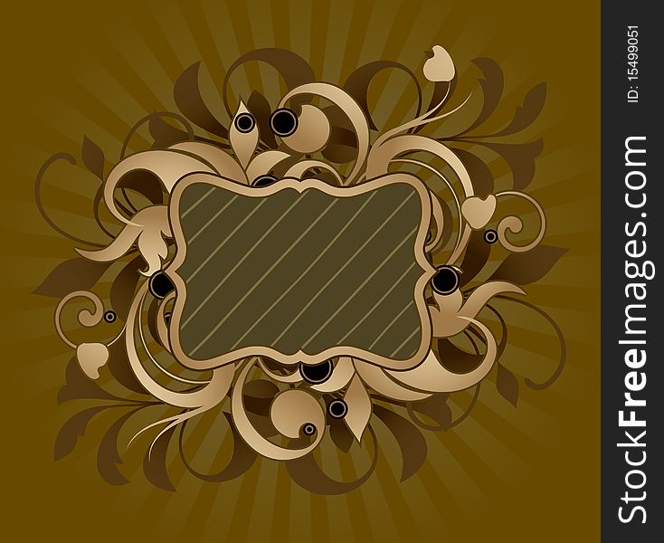 Retro frame is decorated design elements