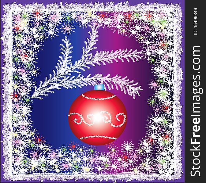 Christmas,New Year red background with red ball,snowflakes and frost patterns. Christmas,New Year red background with red ball,snowflakes and frost patterns.