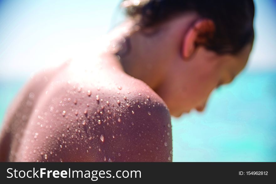 Water, Skin, Close-up, Male