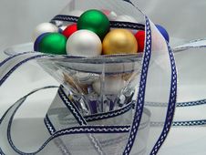 Ornaments And Ribbon Royalty Free Stock Images