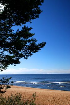Lake Ladoga. A Beach. Royalty Free Stock Image Lake Ladoga. A Beach. Royalty Free Stock Image