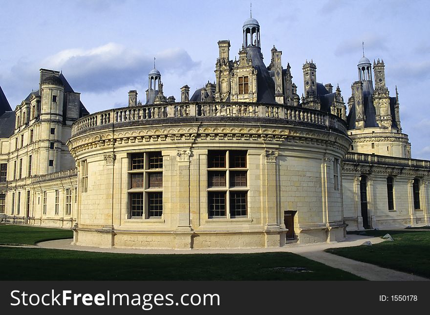 Castle of Chambord, in Loire valley, France, detail. Castle of Chambord, in Loire valley, France, detail