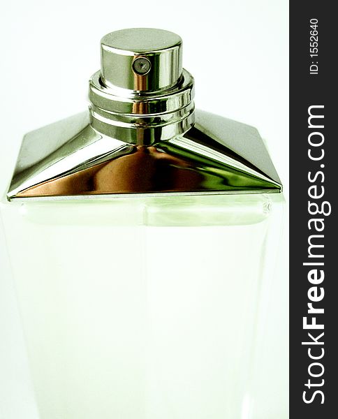 Cologne/perfume bottle against white background