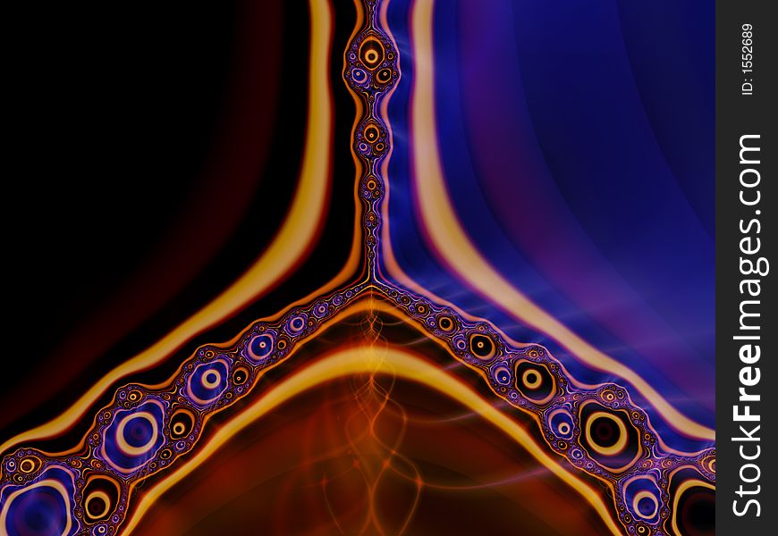 Colorful bubbly fractal with lines