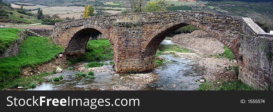 Romanic bridge in Monreal, Navarra, Spain. Romanic bridge in Monreal, Navarra, Spain