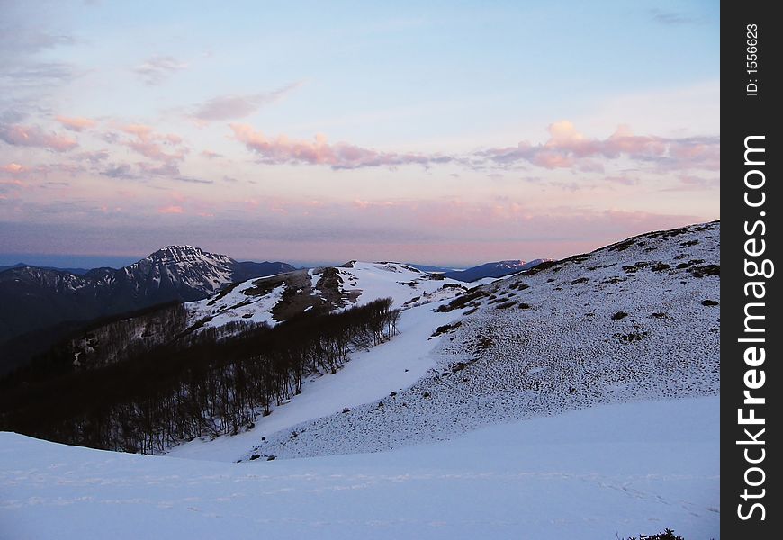 Sunset in the Caucasus mountain. Sunset in the Caucasus mountain