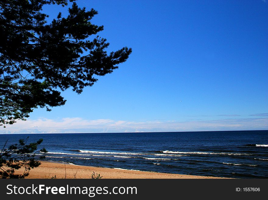 Lake Ladoga. A Beach.