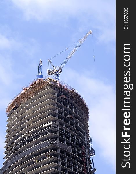 View at construction site of Moscow office center.