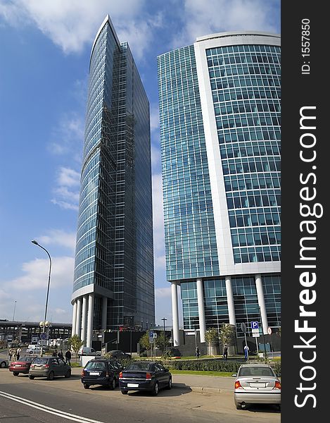 Modern office center in Moscow. Modern office center in Moscow.