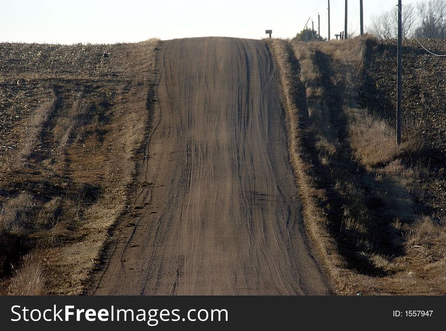 Dirt road with ruts and mailbox. Dirt road with ruts and mailbox